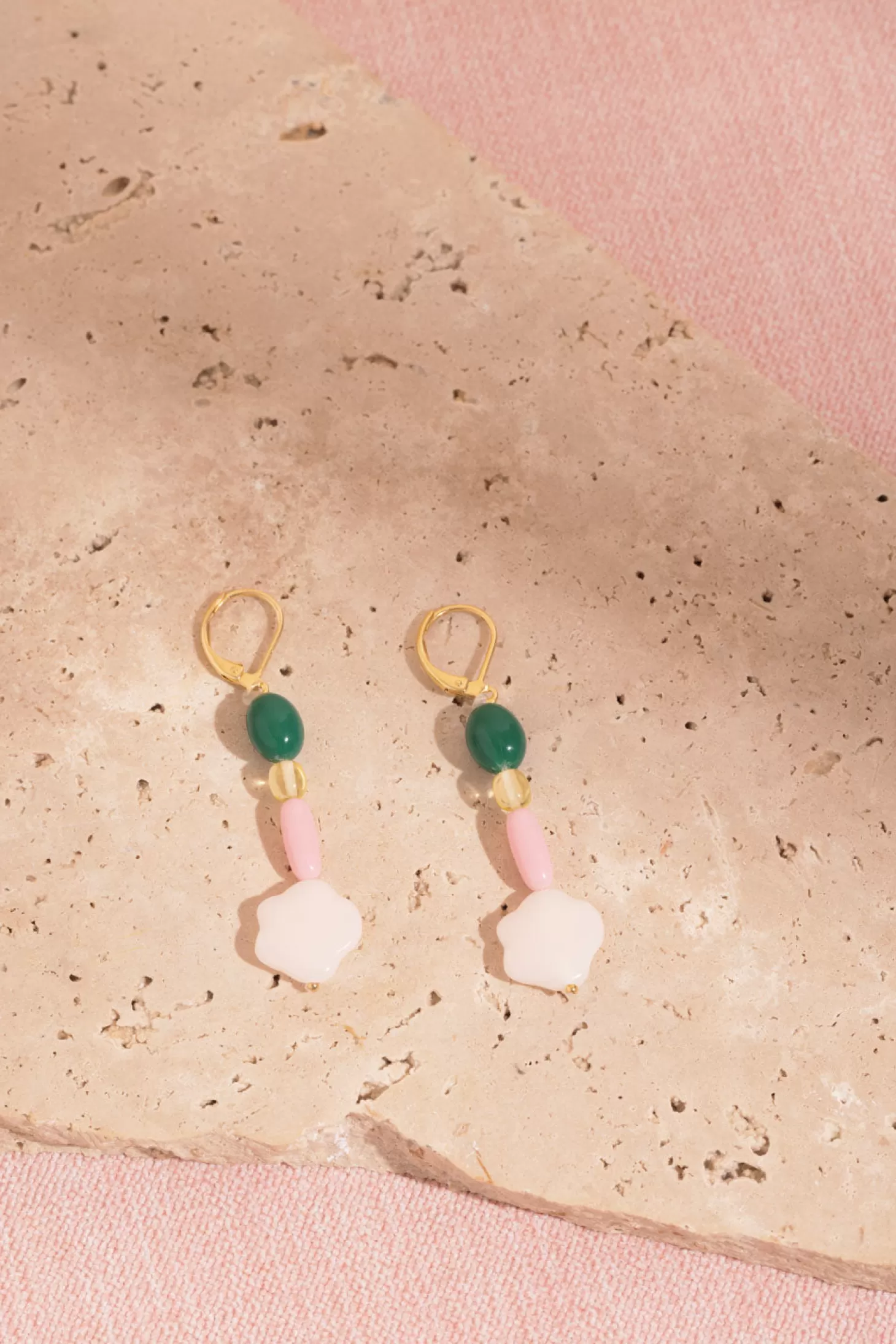 Des Petits Hauts Feeka Jewellery X DPH* octavie resin * earrings Absinthe/cosmos