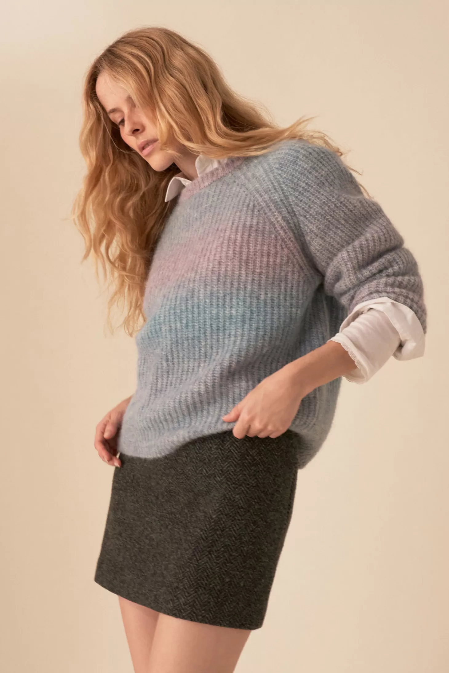 Des Petits Hauts Jumpers & Cardigans*Aglae matcha violet sweater