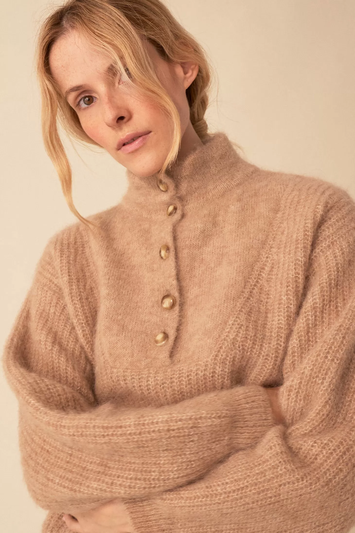 Des Petits Hauts Jumpers & Cardigans | View All*beige marl anna jumper Beige chine