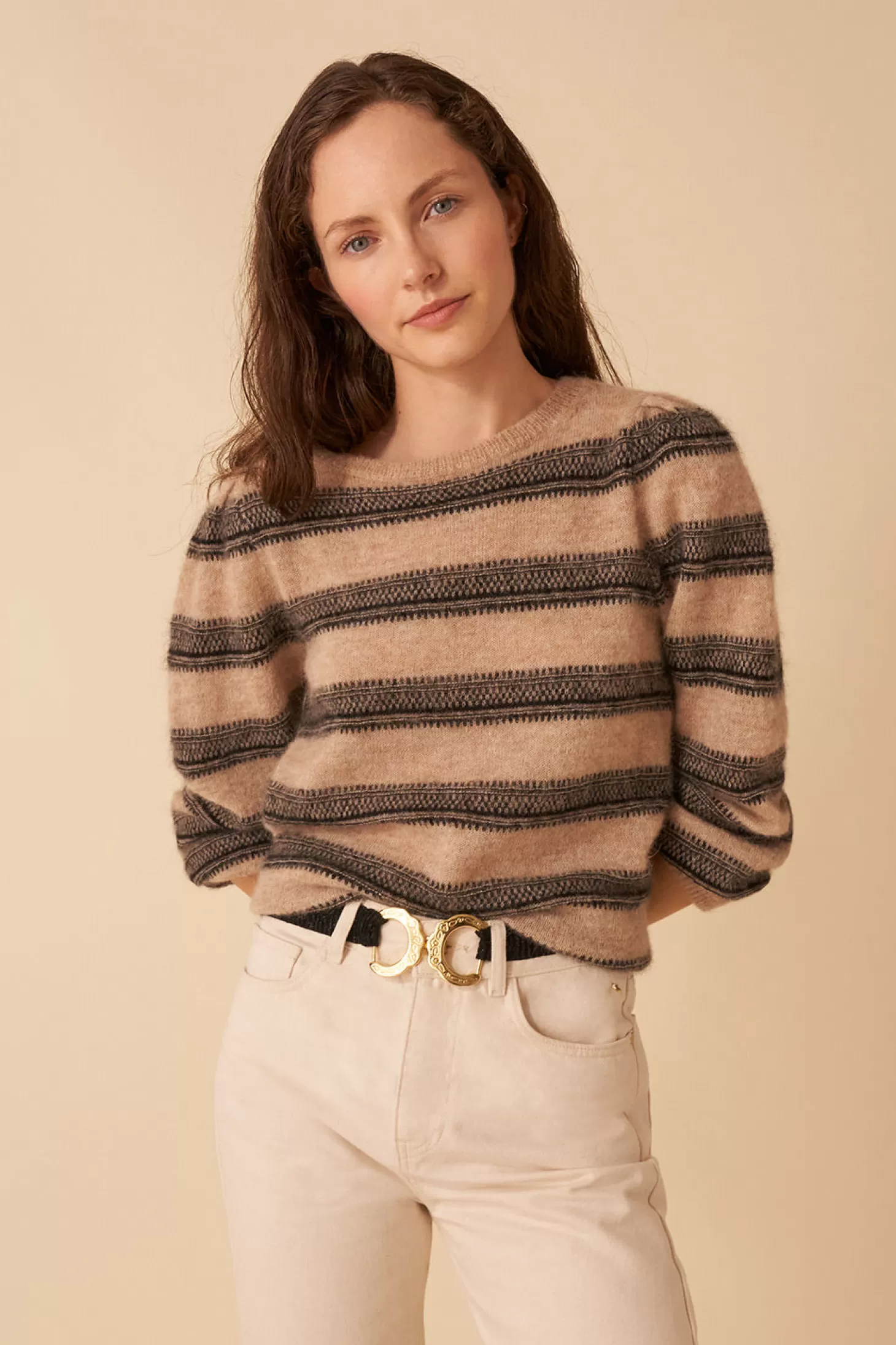 Des Petits Hauts Jumpers & Cardigans | View All*beige marl/pavot angie jumper Beige chine/pavot