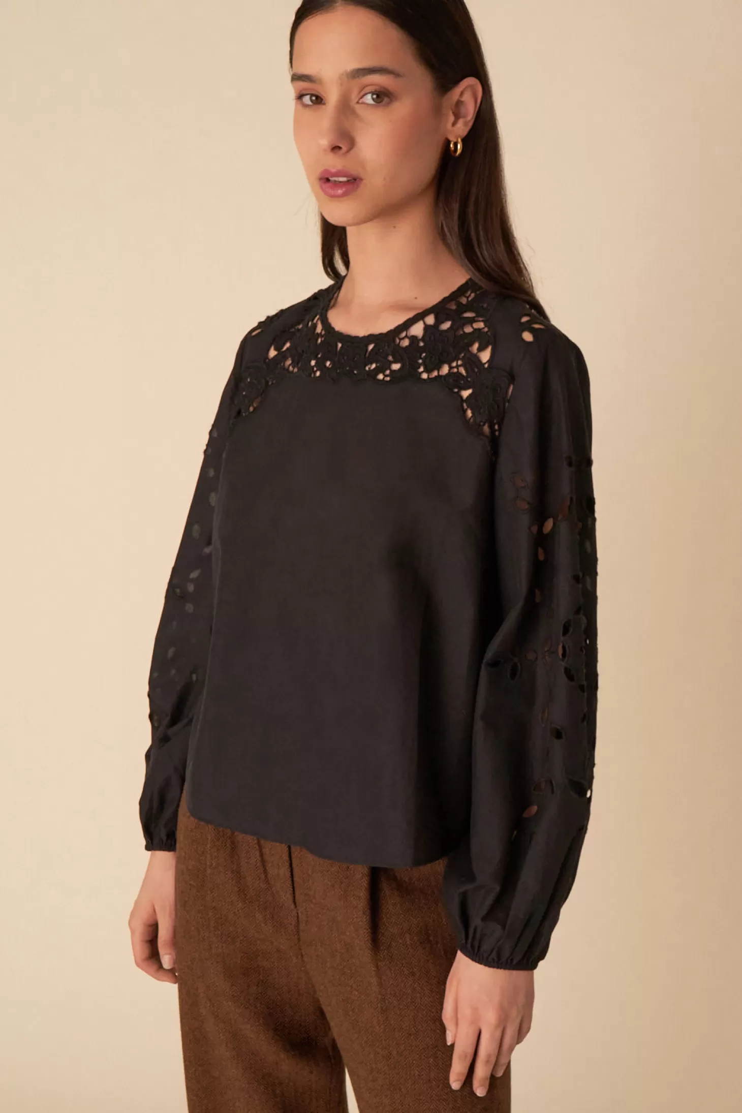 Des Petits Hauts French Toast Wardrobe | Shirts & Blouses*black elisa blouse Noir