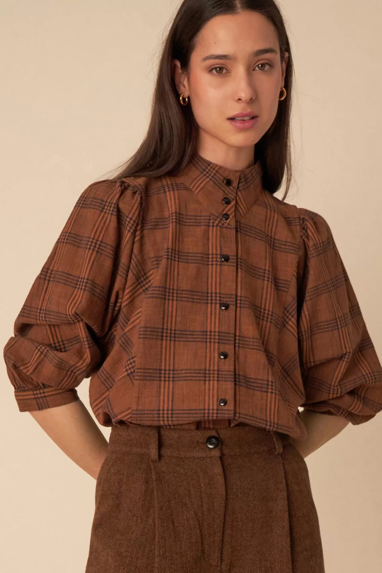 Des Petits Hauts Shirts & Blouses*cannelé checked vanita blouse Carreaux cannele