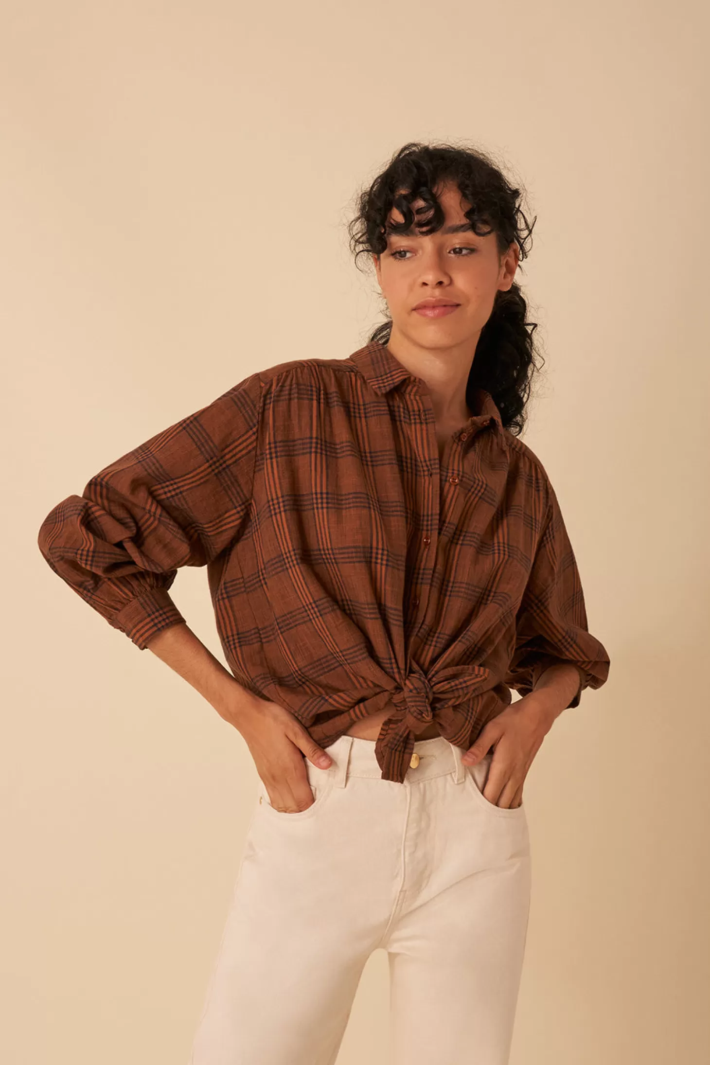 Des Petits Hauts Shirts & Blouses*cannelé checked vanou shirt Carreaux cannele