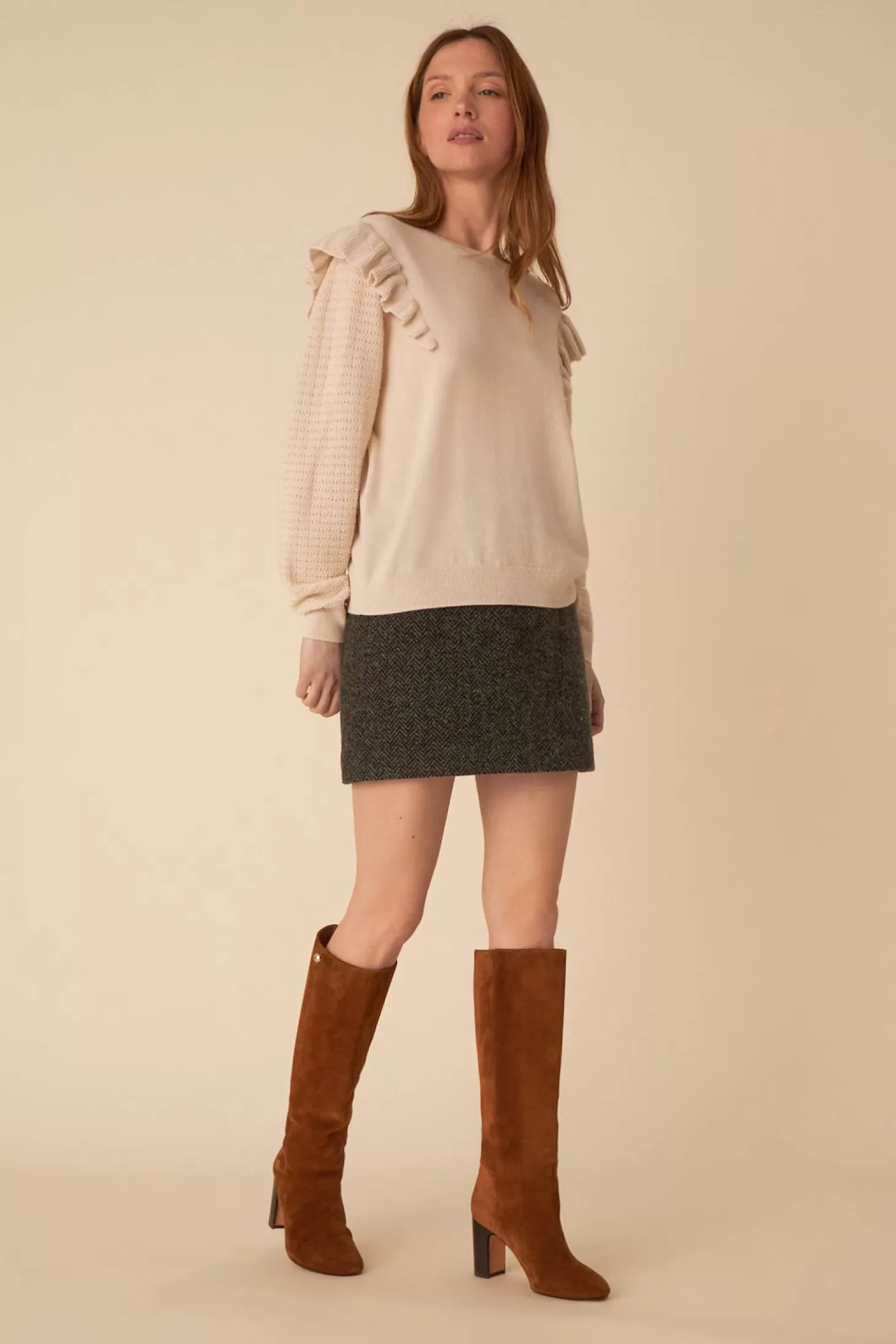 Des Petits Hauts 100% Merinos Knitwear | Jumpers & Cardigans | View All*cream ariane jumper Creme