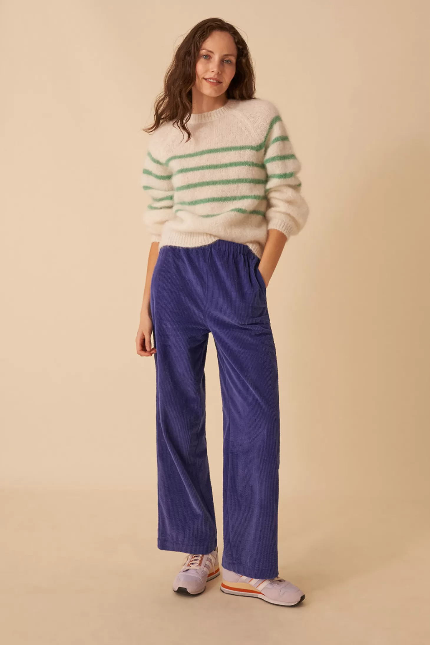 Des Petits Hauts Givrée Wardrobe | Jumpers & Cardigans* dubol striped jumper Ecru/boreale