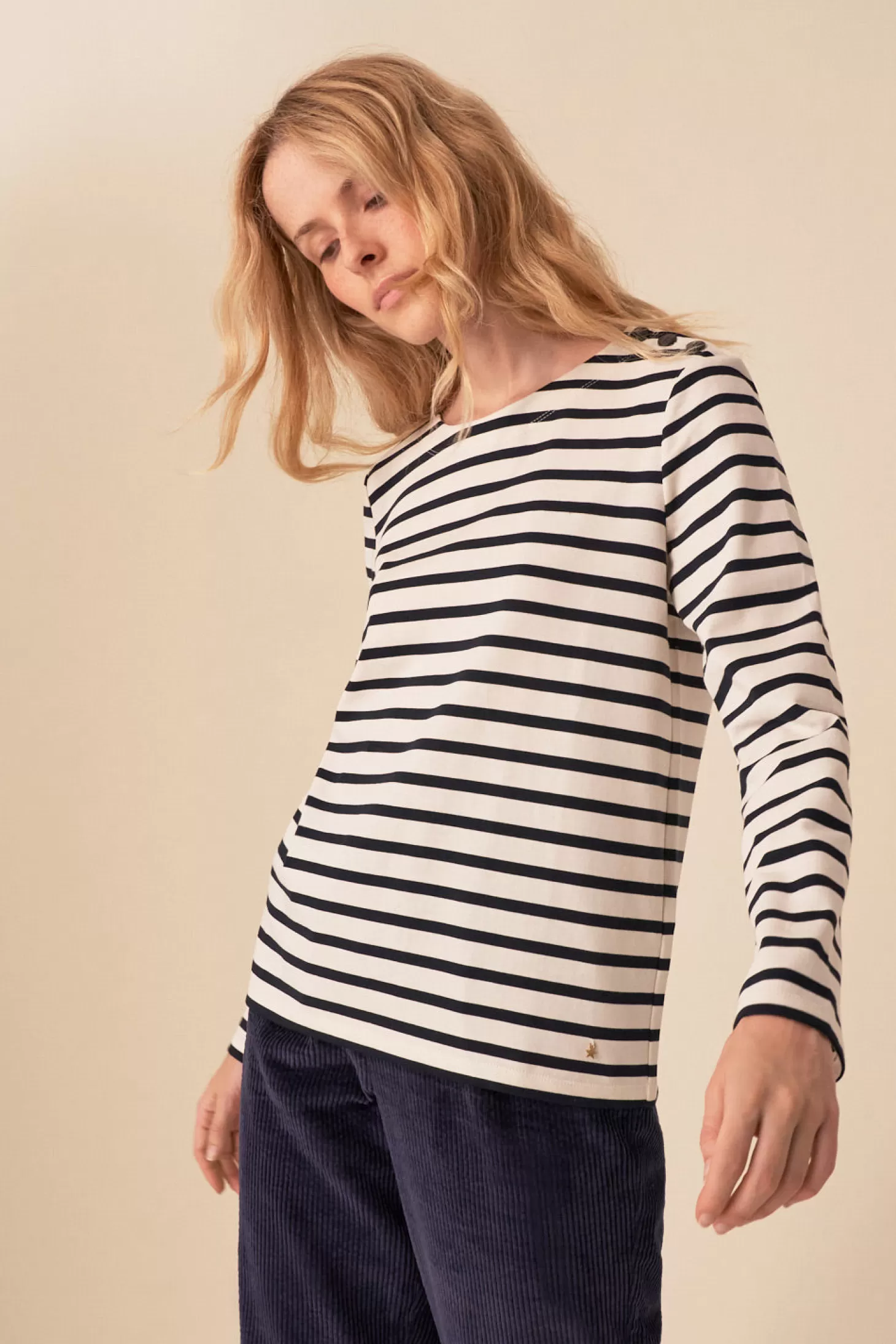 Des Petits Hauts T-shirts & Sweatshirts | View All*ecru/charcoal filipette striped jumper Ecru charcoal