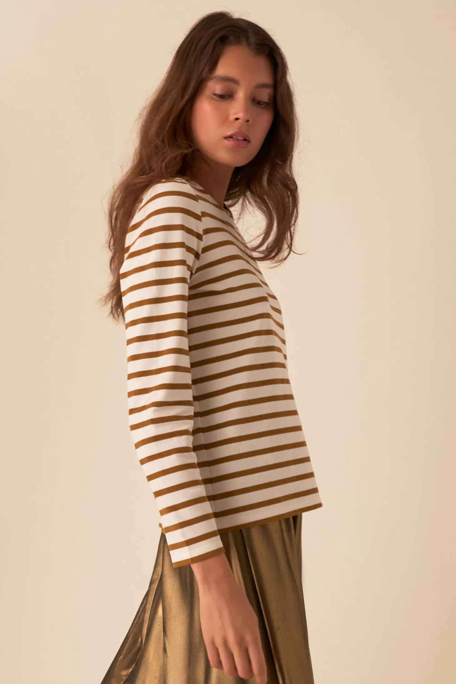 Des Petits Hauts T-shirts & Sweatshirts* filipette striped jumper Ecru/comete