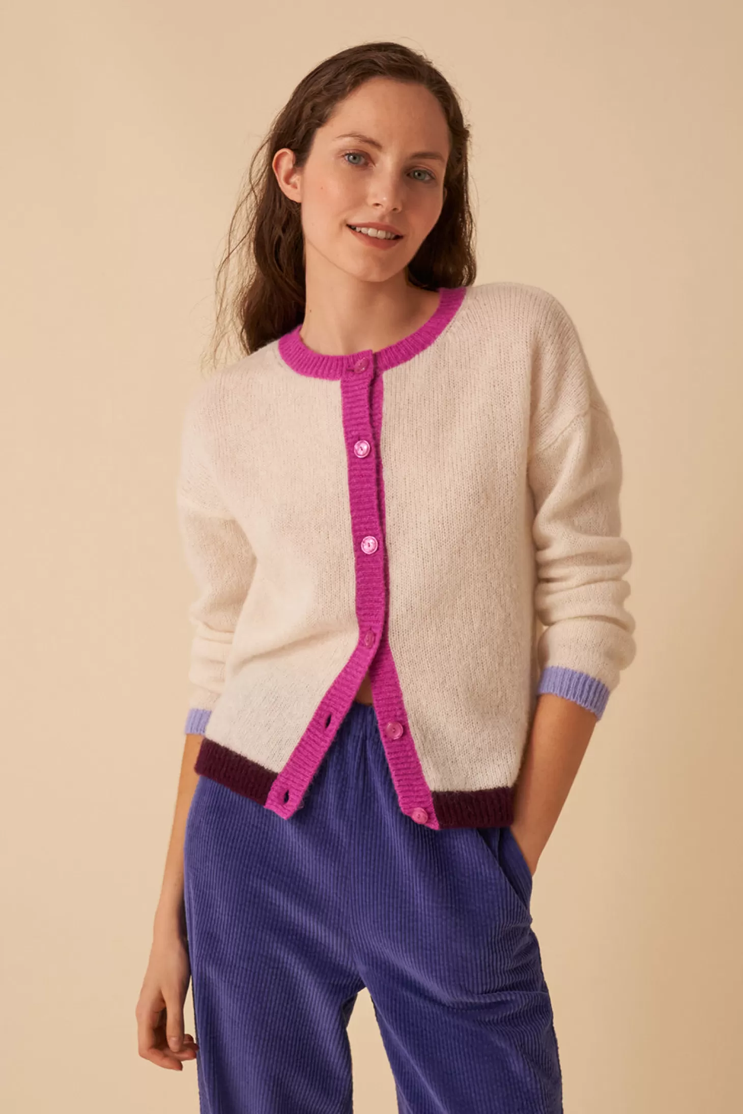 Des Petits Hauts Givrée Wardrobe* christen cardigan Ecru/crush