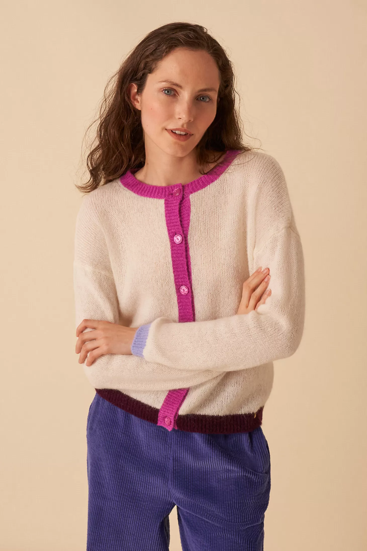 Des Petits Hauts Givrée Wardrobe* christen cardigan Ecru/crush