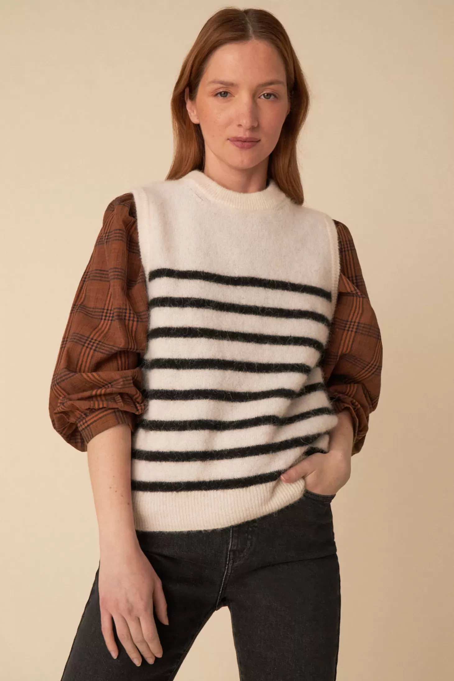 Des Petits Hauts Jumpers & Cardigans | View All* alivie jumper Ecru/pavot