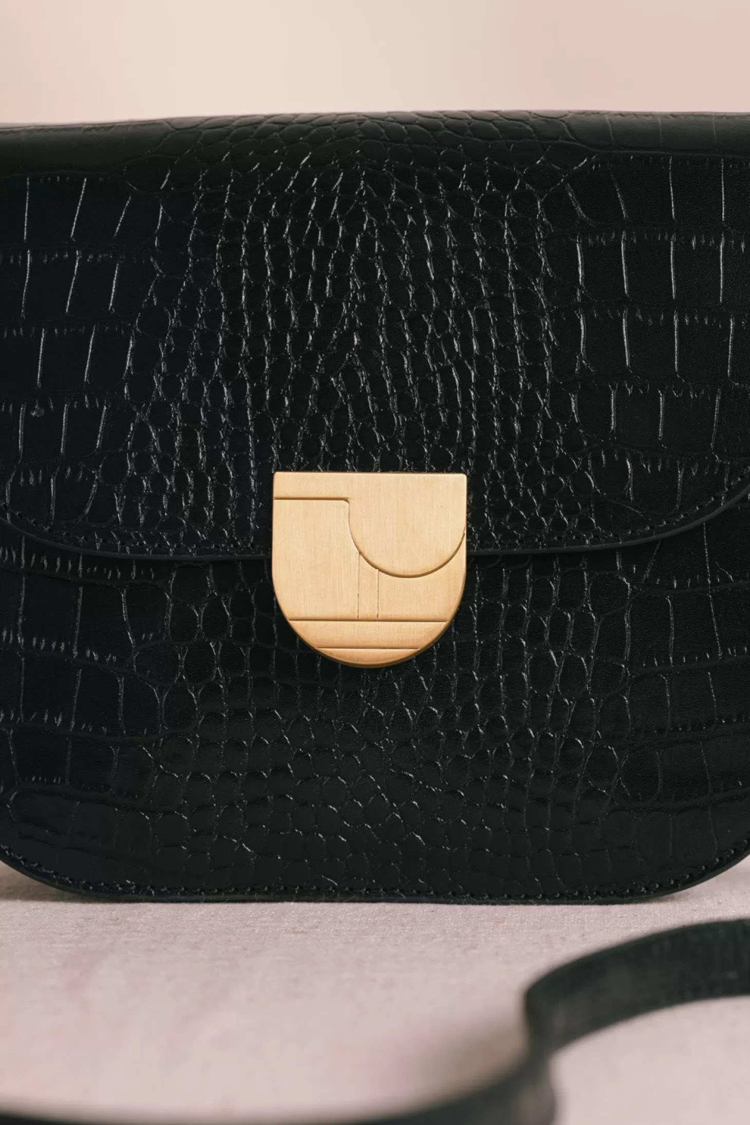 Des Petits Hauts The Lenny Bag | View All | Leather Goods*Lenny bag in black crocodile-effect leather Noir