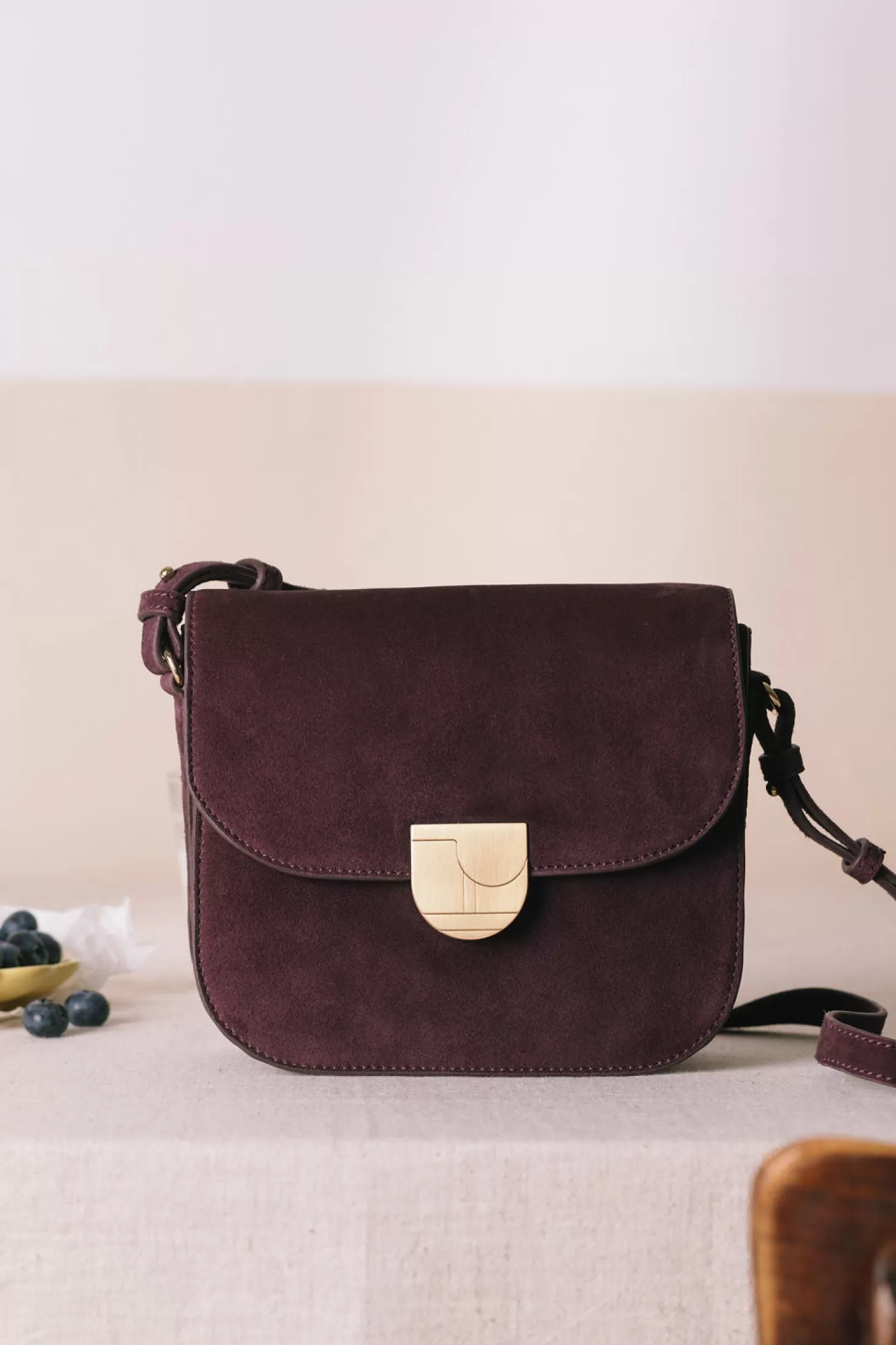 Des Petits Hauts The Lenny Bag | Leather Goods | View All*Lenny bag in purple / burgundy leather  Blueberry