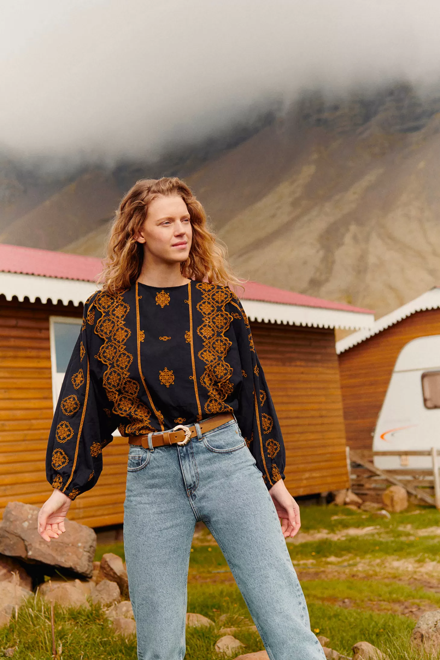 Des Petits Hauts Shirts & Blouses*navy scarlie blouse Marine